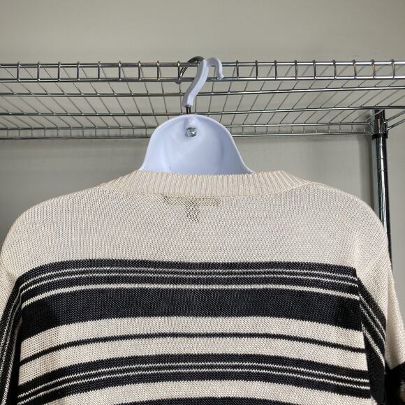 Weekend Max‎ Mara Black White Striped Crew Neck Sweater Est. Size L Old Money - Picture 14 of 14
